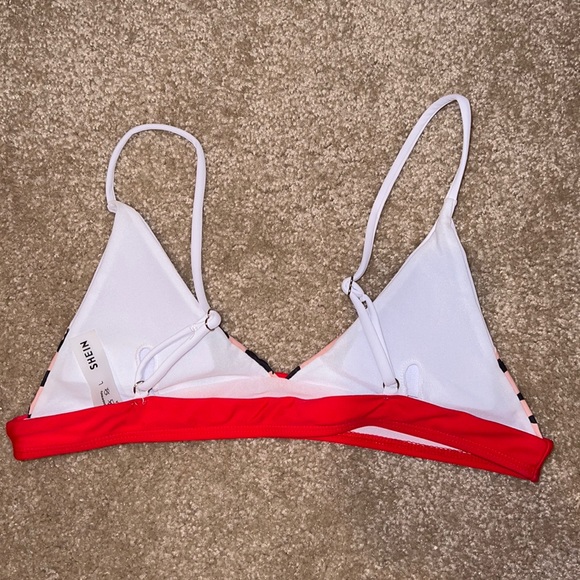 *Never worn* Shein bikini red pink leopard print color block - Picture 3 of 6